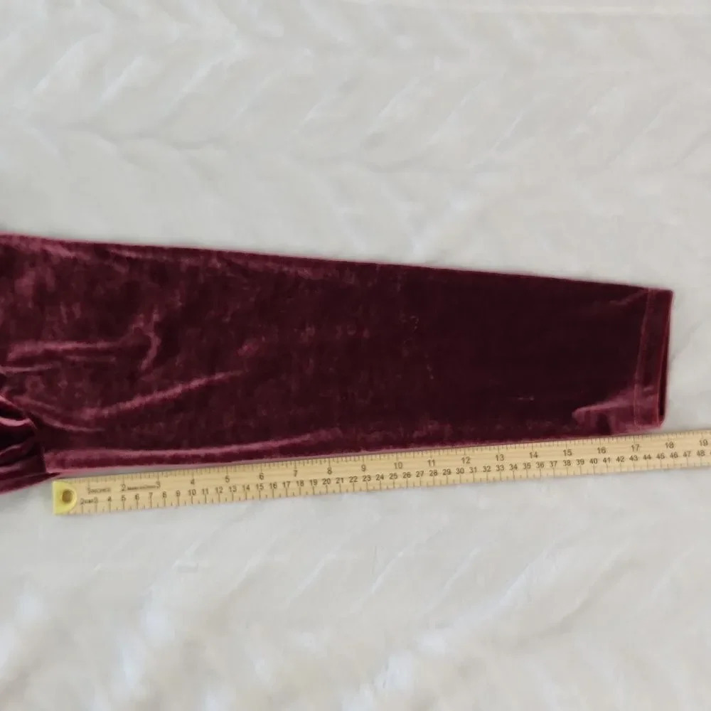Talbots Velvet Wrap Top XL Burgundy Long Sleeve Stretch Blouse Elegant Holiday - Picture 7 of 9
